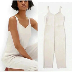 Everlane GoWeave Slip Jumpsuit size 4 pale pink one piece set neutral tone